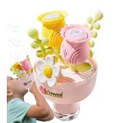 Bubble Machine Toy, Flower Bouquet Bubble Maker, Colorful Light Display Effects, Battery Operated Interactive Play for Backyard, Outdoor Fun, 5.31x5.31x9.06 Inches