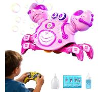 Bubble Machine With Light Music Electric Interactive - 31x18x12cm Bubble Blower Crawling Crab Toy,for Boys Girls Kids Home School Outdoor Camping Beach Birthday Holiday