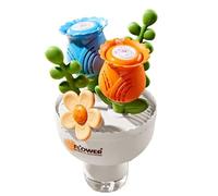 Bubble Maker for Kids, Flower Bouquet Bubble Maker, Interactive Battery Operated Toy, Includes Solution and Colorful Lighting for Backyard, Outdoor, Yard, Garden Play Use 5.31x5.31x9.06in