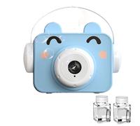 Bubble Maker portatile - Soffiatore automatico di bolle con LED e musica | Fotocamera Buɓble per bambini, soluzione Buɓble da 60 ml, divertente giocattolo da esterno per feste, facile da usare |