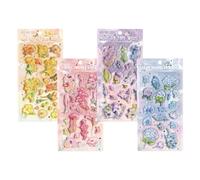 Bubble Stickers - 3D Stickers, Pvc Decorative Cartoon Decals | 4 Sheets Cute Mini Educational Learning For Children Boys Scrapbook Classroom Rewards Party Favors Stocking Stuffers