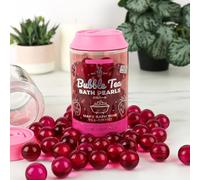 Bubble Tea Bath Pearls - Bagnoschiuma profumato alla fragola e litchi (140 g) | Perline da bagno emollienti e setose | Regalo per la cura di sé per adolescenti e amanti del bagno