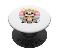 Bubble Tea Bradipo Kawaii Cuori Arcobaleno PopSockets PopGrip Adesivo