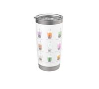 Bubble Tea e Boba Tea Rosa Pastello Estetica Bicchiere termico in acciaio inox doppia parete