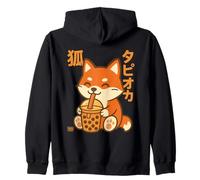 Bubble Tea Fox Boba Kawaii Tapioka Anime Cute Felpa con Cappuccio