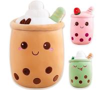 Bubble Tea Kawaii Cuscino Gigante Boba Bambola di Peluche Morbidosi Cute Tazza Perla Tè Al Latte Animato (23cm, Caffè)