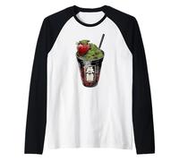 Bubble Tea Matcha Latte Art Drink Giapponese Maglia con Maniche Raglan