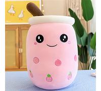 Bubble Tea Peluche a Forma di Cartone Animato,Divertente tè al Latte,Tazza da Tè,Giocattolo per Bambini,Giocattolo di Compleanno,35 cm,Colore Fragola 1