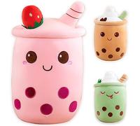 Bubble Tea Peluche Kawaii Cuscino Gigante Boba Bambola di Peluche Morbidosi Cute Tazza Perla Tè Al Latte Peluche Animato (50cm, Rosa)
