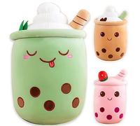 Bubble Tea Peluche Kawaii Cuscino Gigante Boba Bambola di Peluche Morbidosi Cute Tazza Perla Tè Al Latte Peluche Animato (23cm, Verde)