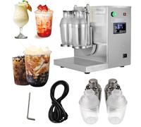 Bubble Tea Shaker Machine, miscelatore automatico a doppia tazza da 120 W per bevande da 500 cc/700 cc, timer 0-120 secondi, 340 giri/min, include 4 tazze da 750 ml per mescolare e agitare