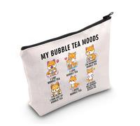 Bubble Tea Shiba Inu Amante Regalo My Bubble Tea Moods Makeup Bag Shiba Inu Mom Organizzatore da viaggio, Il mio Bubble Tea Moods, Retro