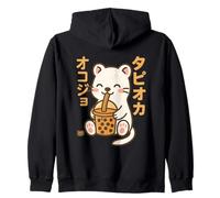 Bubble Tea Weesel Boba Kawaii Tapioka Anime Cute Felpa con Cappuccio