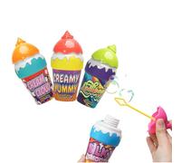 Bubble Toys, Foam Solution Toy, Fun Ice Cream Themed Bubble Bottles, Non Spill, Kid Friendly and Full of Color Design, Safe Use for Children, 2.36x2.36x3.94 Inches