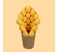 Bubble Waffle Model Fake Hongkong Egg Waffles Faux Food Display Rebound Snack Puntelli Belgian Custom Baking 3D Ice Cream-1pc, with paper holder