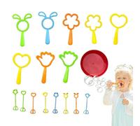 Bubble Wand, Flower Bubble Wand Toy, 17 Pieces Fun Set, 3.54x3.54x0.79 inches Interactive Beach Game, Bubbling Staff for Birthday, Easter, Boys, Carnival, Classroom, Backyard