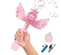 Bubble Wand For Kids - LED Musical Machine | Lighted Cosplay Toy, Automatic Bubble Maker, Rechargeable Battery Powered, Outdoor Backyard Playground Party Gift For Boys Girls Ages 3 To 8