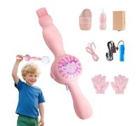 Bubble Wand Machine, Lighting Kids Bubble Maker Machine, Electric Handheld Blower with Colorful Lights for Outdoor Fun, Parties, Garden, Pool, Gift for Boys Girls, 12.2x2.76 Inches