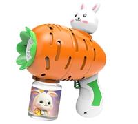 Bubble Wands, LED Bunny Bubble Blower, 3.77x6.65x6.18 Inches Watertight Rabbit Carrot Design, Fun Light-Up Machine, Safe Pliable Build for Carnivals, Beaches, Birthdays, Festivals