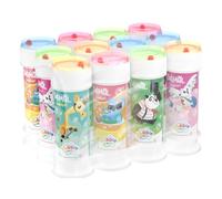 Bubble World Bolle di Sapone Animal Set 12 Pezzi Shrink da 60ml. Regalini Fine Festa Compleanno Bambini Gadget Invitati. Liquido con Gioco Labirinto sul Tappo. Gadget compleanno Made in Italy