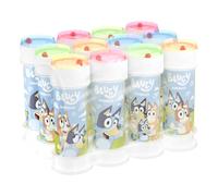Bubble World Bolle di Sapone Bluey Set 12 Pezzi Shrink da 60ml. Regalini Fine Festa Compleanno Bambini Gadget Invitati. Liquido con Gioco Labirinto sul Tappo. Gadget compleanno Made in Italy