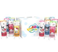 Bubble World - Bolle di sapone HELLO KITTY & FRIENDS per bambini - Party Pack 12 pz da 60 ml - Gadget compleanno a tema Personaggi - Made in Italy