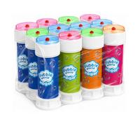 Bubble World Bolle di Sapone Indoor Set 12 Pezzi Shrink da 60ml. Regalini Fine Festa Compleanno Bambini Gadget Invitati. Liquido con Gioco Labirinto sul Tappo. Gadget compleanno Made in Italy