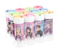 Bubble World Bolle di Sapone K-Pop Set 12 Pezzi Shrink da 60ml. Regalini Fine Festa Compleanno Bambini Gadget Invitati. Liquido con Gioco Labirinto sul Tappo. Gadget compleanno Made in Italy
