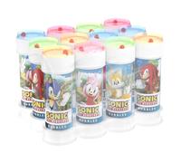 Bubble World Bolle di Sapone Sonic the Hedgehog Set 12 Pezzi Shrink da 60ml. Regalini Festa Compleanno Bambini Gadget Invitati. Liquido con Gioco Labirinto sul Tappo. Gadget compleanno Made in Italy