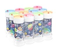 Bubble World Bolle di Sapone Space Set 12 Pezzi Shrink da 60ml. Regalini Fine Festa Compleanno Bambini Gadget Invitati. Liquido con Gioco Labirinto sul Tappo. Gadget compleanno Made in Italy