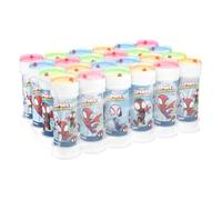 Bubble World Bolle di Sapone Spidey Set 24 Pezzi Shrink da 60ml. Regalini Fine Festa Compleanno Bambini Gadget Invitati. Liquido con Gioco Labirinto sul Tappo. Gadget compleanno Made in Italy