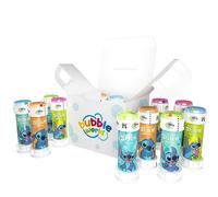 Bubble World- Bolle di sapone Stitch - Bolle di Sapone Bambini - Ideale come gadget Compleanno Bambini - Tubetti bianchi con soffiatore rosso integrato - confezione da 12 pz da 60 ml - Made in Italy