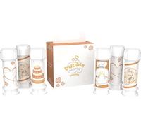 Bubble World - Wedding Terra - Bolle di Sapone Matrimonio 6 x 60 ml - Tubetti Bianchi con Soffiatore Integrato - Gadget Bomboniera Segnaposto Matrimonio - Made in Italy