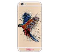 Bubblegum® - Custodia protettiva per iPhone, collezione animali con disegno artistico, motivo: gatto, Gel, Artistic Parrot Wings, iPhone 5c