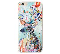 Bubblegum® - Custodia protettiva per iPhone, collezione animali con disegno artistico, motivo: gatto, Gel, Artistic Reindeer, iPhone 5c