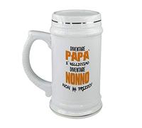 bubbleshirt Boccale da birra Festa dei nonni - diventare papà è bellissimo, diventare nonno non ha prezzo - idea regalo