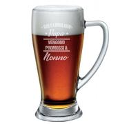 bubbleshirt Boccale da Birra Incisione Nonni - Solo i Migliori papà vengono promossi a Nonno - Idea Regalo - Bicchiere in Vetro Chiaro, ca 38cl