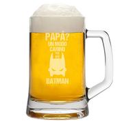 bubbleshirt Boccale da Birra Incisione papà - papà Un Modo Carino per Dire Batman - Idea Regalo papà - Bicchiere in Vetro Chiaro, ca 50cl