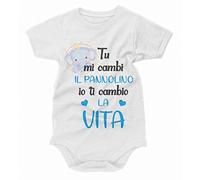 bubbleshirt Body divertente neonato maschietto Tu mi cambi il pannolino, io ti cambio la vita - idea regalo - taglie da 0 a 24 mesi