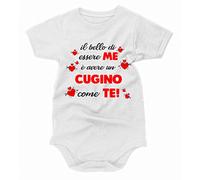 bubbleshirt Body Neonato Divertente Il Bello di Essere Me è Avere Un Cugino Come Te! - Idea Regalo Bodino Divertente per Uso diurno