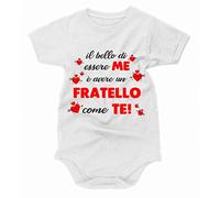 bubbleshirt Body Neonato Divertente Il Bello di Essere Me è Avere Un Fratello Come Te! - Idea Regalo Bodino Divertente per Uso diurno