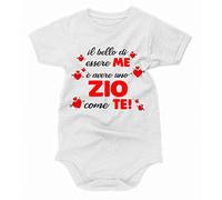 bubbleshirt Body Neonato Divertente Il Bello di Essere Me è Avere Uno Zio Come Te! - Padrino Idea Regalo Bodino Divertente per Uso diurno