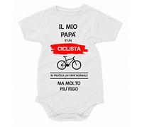 bubbleshirt Body neonato divertente Il mio papà è un ciclista - body divertente - Idea regalo