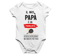 bubbleshirt Body neonato divertente Il mio papà è un padelista - Padel - body divertente - Idea regalo