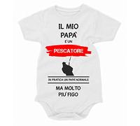 bubbleshirt Body neonato divertente Il mio papà è un pescatore - body divertente - Idea regalo