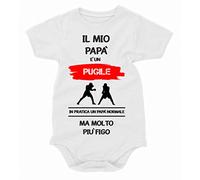 bubbleshirt Body Neonato Divertente Il Mio papà è Un Pugile - Idea Regalo Bodino Divertente per Uso diurno