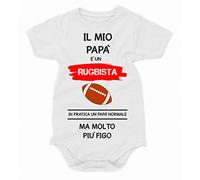 bubbleshirt Body neonato divertente Il mio papà è un rugbista - body divertente - Idea regalo