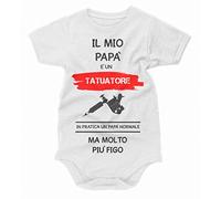 bubbleshirt Body Neonato Divertente Il Mio papà è Un tatuatore - Idea Regalo Bodino Divertente per Uso diurno