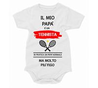 bubbleshirt Body neonato divertente Il mio papà è un tennista - body divertente - Idea regalo