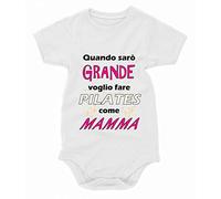 Bubbleshirt Body Neonato Festa della Mamma - Quando Sarò Grande Voglio Fare Pilates Come Mamma - Pagliaccetto in Cotone - Idea Regalo